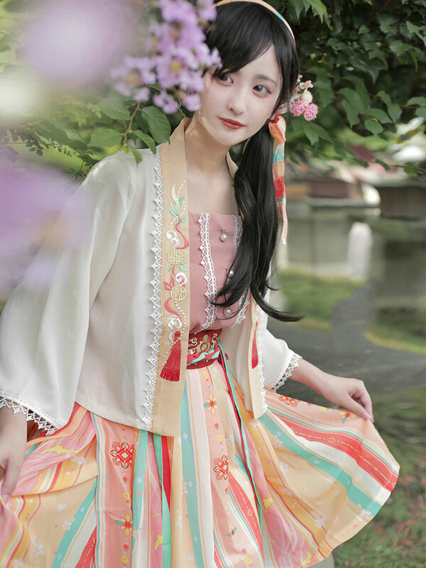 فستان صيفي شرقي من Hanfu ، أزياء تقليدية للرقص الشعبي الصيني ، أزياء Anicent Han ، ملابس تنكرية للأميرة ، ملابس الرقص