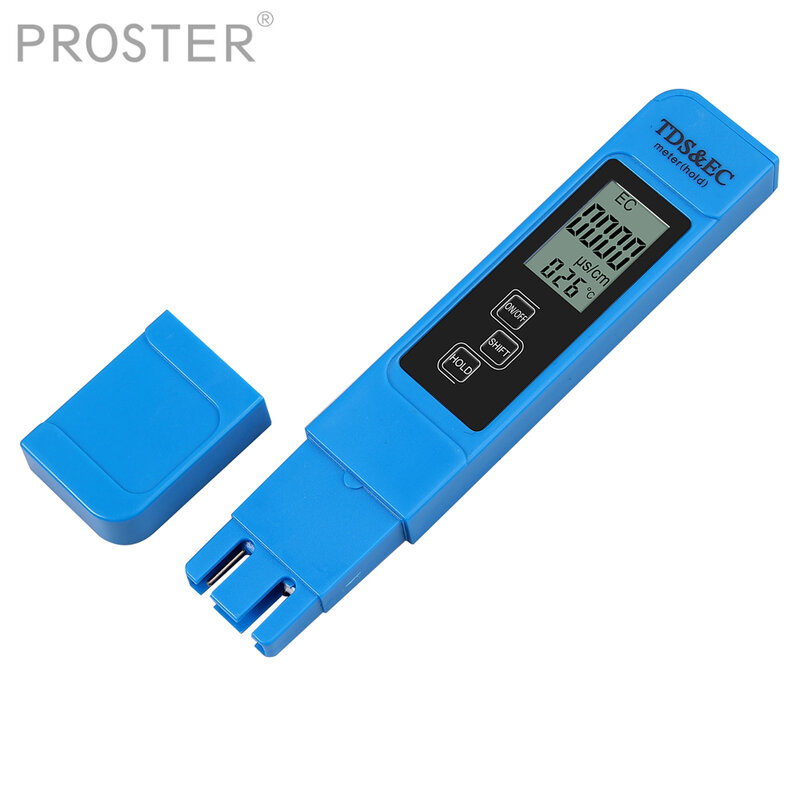 Proster ดิจิตอลเครื่องทดสอบคุณภาพน้ำดิจิตอล TDS EC 0-9990 สำหรับตัวกรอง + กระเป๋าหนัง