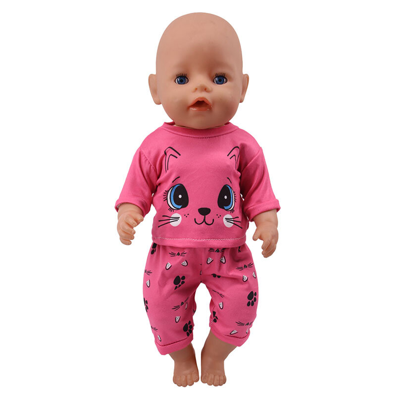 인형 캐주얼 잠옷 세트 팬티, 18 인치 미국인 43cm, 신생아 아기 세대 인형 의류 액세서리, 소녀 DIY 장난감