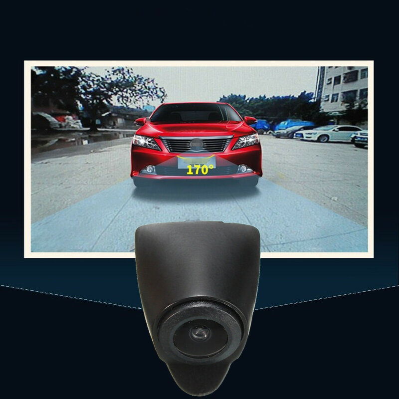 Cámara de visión frontal para coche, dispositivo CCD, impermeable, con logotipo de gran angular integrado, para Toyota Prado Highlander Land Camry Verso EZ RAV4 Cruis