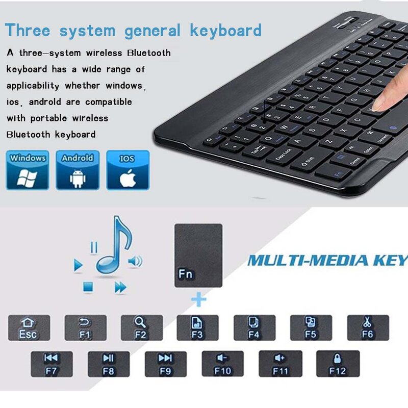 Wireless Bluetooth Keyboard for Kindle Fire HD 8.9"/Fire HD 10 2015 2017 Tablet for IOS Android Tablets Windows+Bracket
