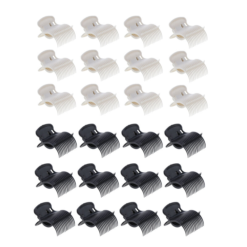 12 peças de plástico universal clipes para rolos aquecidos-bege/preto