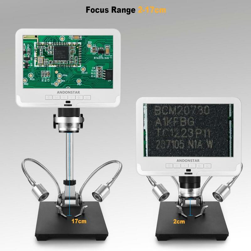 Andonstar Digital Mikroskop für Erwachsene Löten AD206 1080P Löten Mikroskop für Telefon Uhr Reparatur SMD/SMT Schwarz & weiß