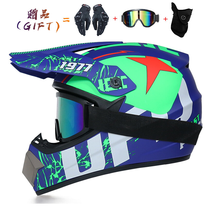 Envío de 3 piezas de regalo de casco de motocicleta casco todoterreno para niños bicicleta cuesta abajo AM DH casco de Cruz capacidad motocross casco