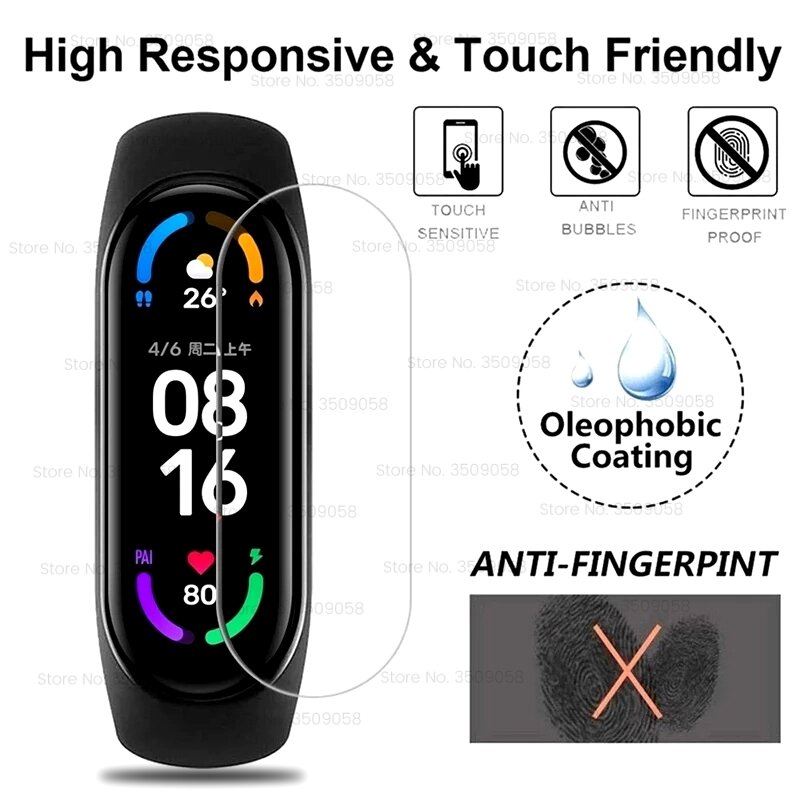 3-12PCS 9D Curved Soft Hydrogel Film For Xiaomi Mi Band 8 7 6 5 Protective Film Xiomi MiBand 8 7 6 5 Smart Wristband Not Glass