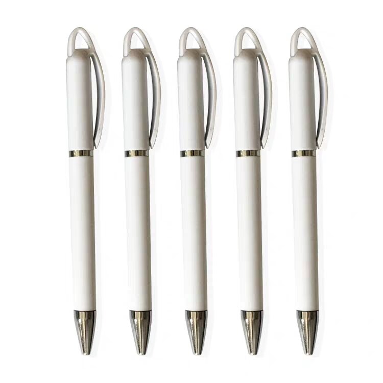 قطعة واحدة التسامي القلم الحرارة الصحافة القلم أبيض اللون القلم diy بها بنفسك مخصصة القلم الكرة القلم