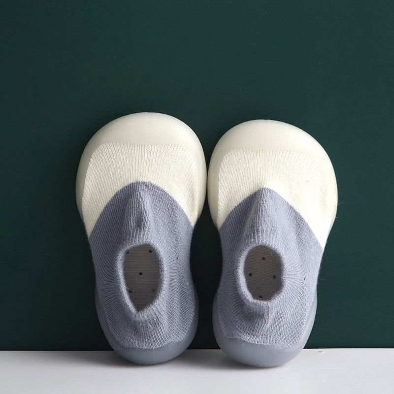 รองเท้าถุงเท้าถักสำหรับ unisex ผ้าฝ้ายสำหรับเด็กหญิงและเด็กชายกันลื่นและรองเท้าระบายอากาศได้ในสีผสม0-3ปี