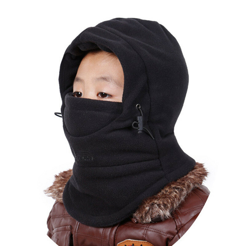 Sombrero de invierno para niños, gorro grueso de doble capa, a prueba de frío, cálido, a prueba de viento, bufanda