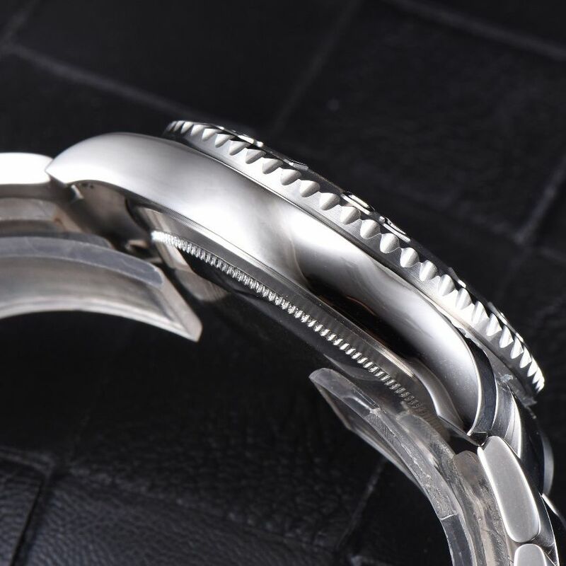 Moda parnis 40mm cinza dial relógios automáticos pulseira de aço inoxidável vidro safira relógio de luxo mecânico masculino orologio uomo