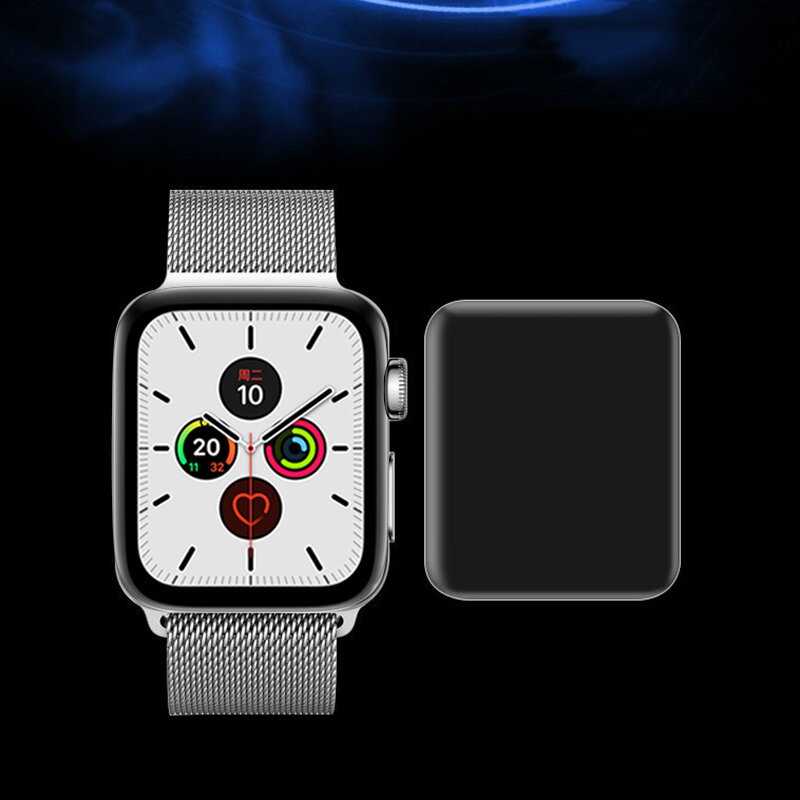 Pełna ochrona ekranu dla Apple Watch 44mm 40mm seria 6 5 4 SE pokrycie dla iWatch 3 2 38/42mm elastyczna przezroczysta folia ochronna