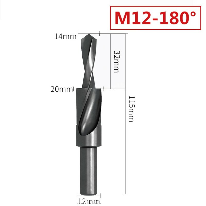 90/180 Degree M3-12 HSS Counterbore Spiral Step Drill Bit For Drilling Metal Conutersunk Drill Sub-Step Drill Chamfering