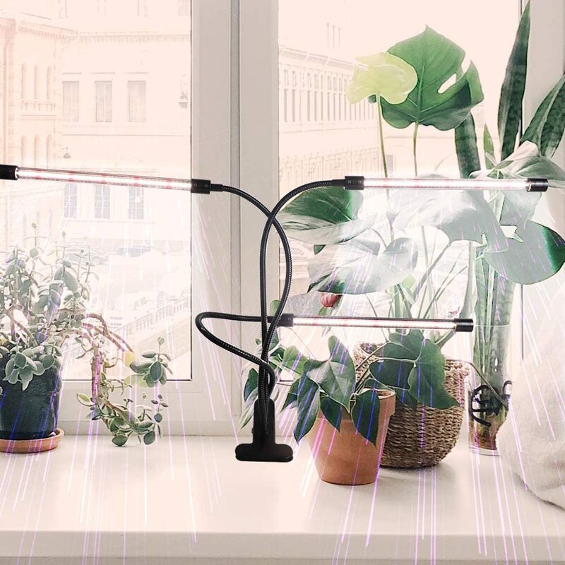 Phytolamp Clip para plantas de interior, luzes da planta, flexível Gooseneck, temporizador, 4, 8, 12H,5 níveis reguláveis