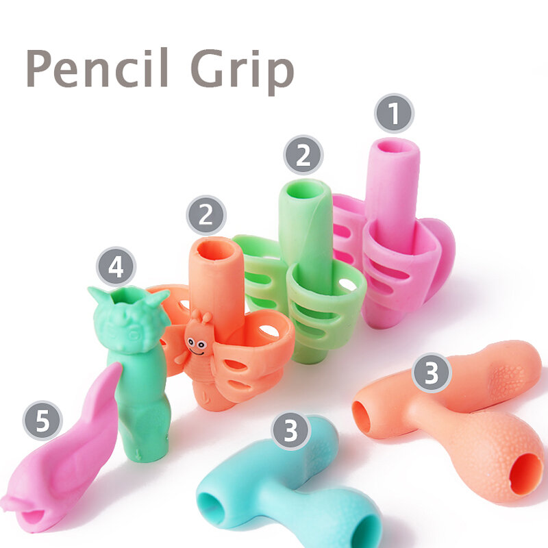 6 stücke Finger Bleistift Griffe Kinder Schreiben Haltung Hilfe Halter Stift Korrektur Gerät Set Für Learner