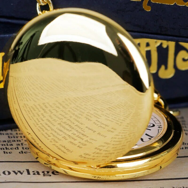موضة جديدة ذهبية السلس كوارتز ساعة الجيب مجوهرات رجل إمرأة مع قلادة سلسلة قلادة