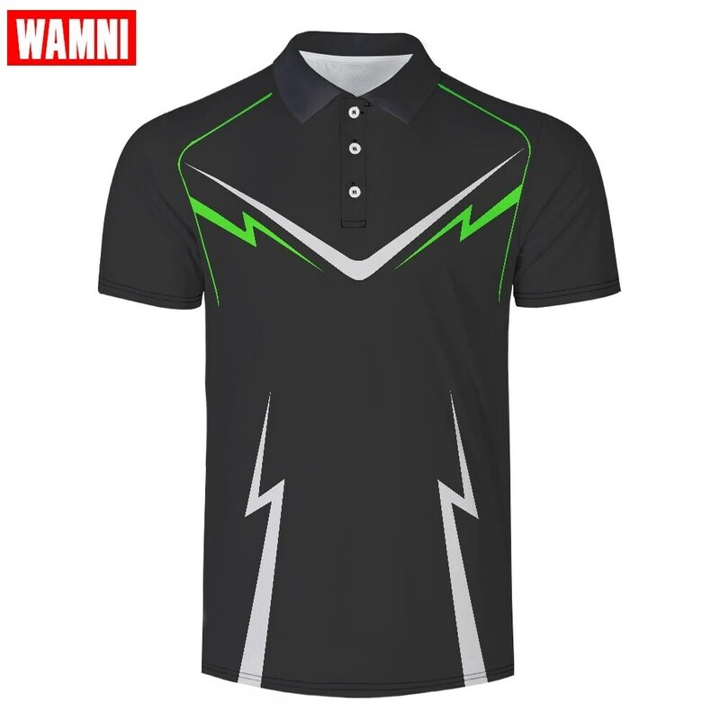 WAMNI 3D chemise Badminton Sport ample séchage rapide col rabattu Harajuku décontracté-chemise s 2019 livraison directe