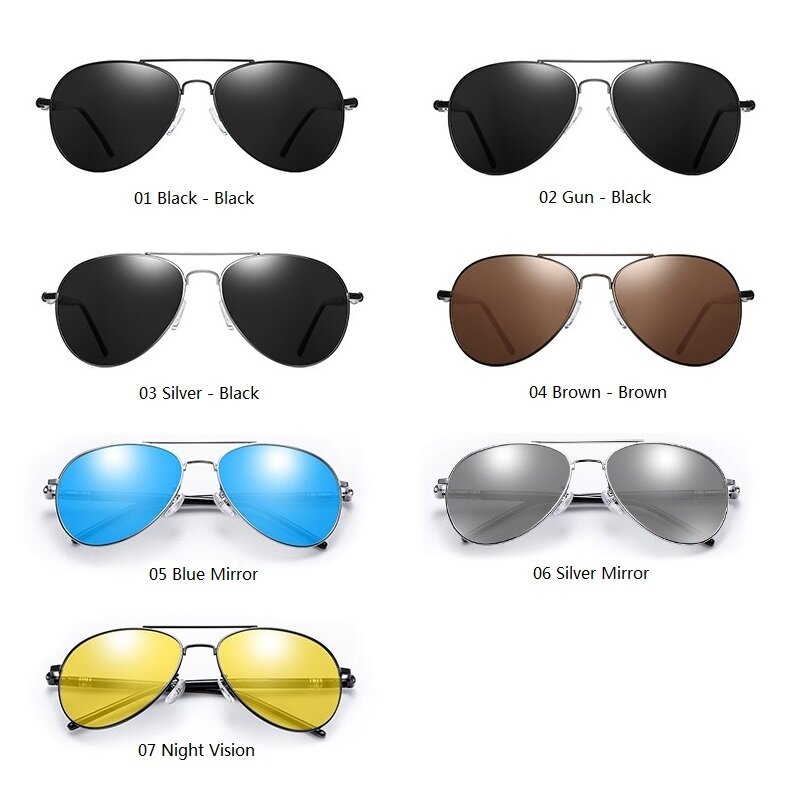 Luxury แว่นตากันแดด Polarized ผู้ชายขับรถดวงอาทิตย์แว่นตาสำหรับผู้ชายผู้หญิงยี่ห้อ Designer ชายวินเทจสีดำ Pilot แว่นตากันแดด UV400