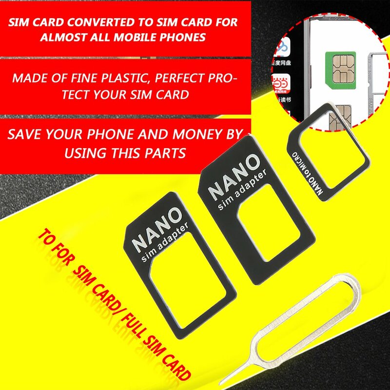 محول بطاقة سيم نانو 3 في 1 ، ملحقات الهاتف الخلوي ، محول قياسي ، بيع بالجملة