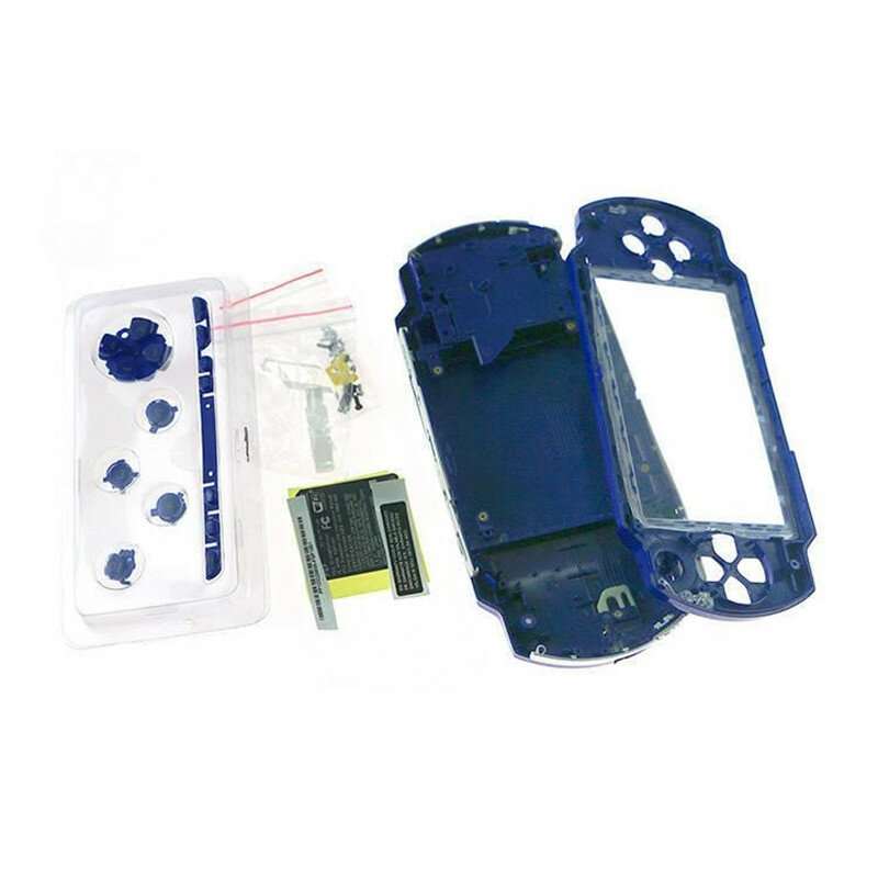 Casing perumahan baru kualitas tinggi untuk Sony PSP 1000 PSP1000 penutup depan dan belakang konsol cangkang dengan tombol dan casing stiker