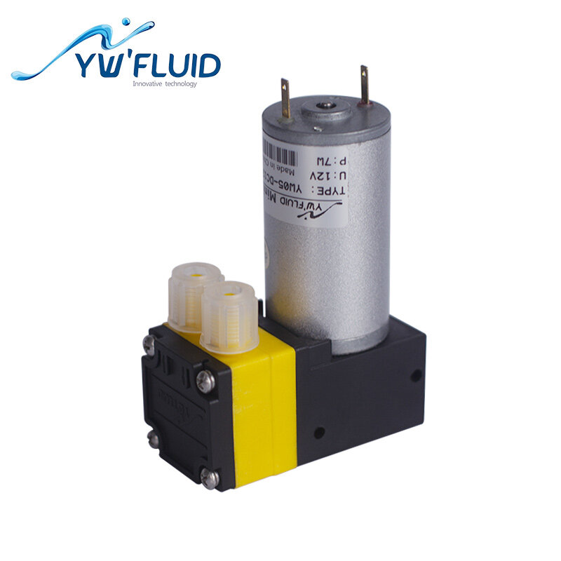 YWfluid-bomba de microdiafragma con Motor de cepillo, herramienta para Analizador de dosificación de laboratorio, 12V/24V, flujo máximo 3L/Min, 600 ml/m