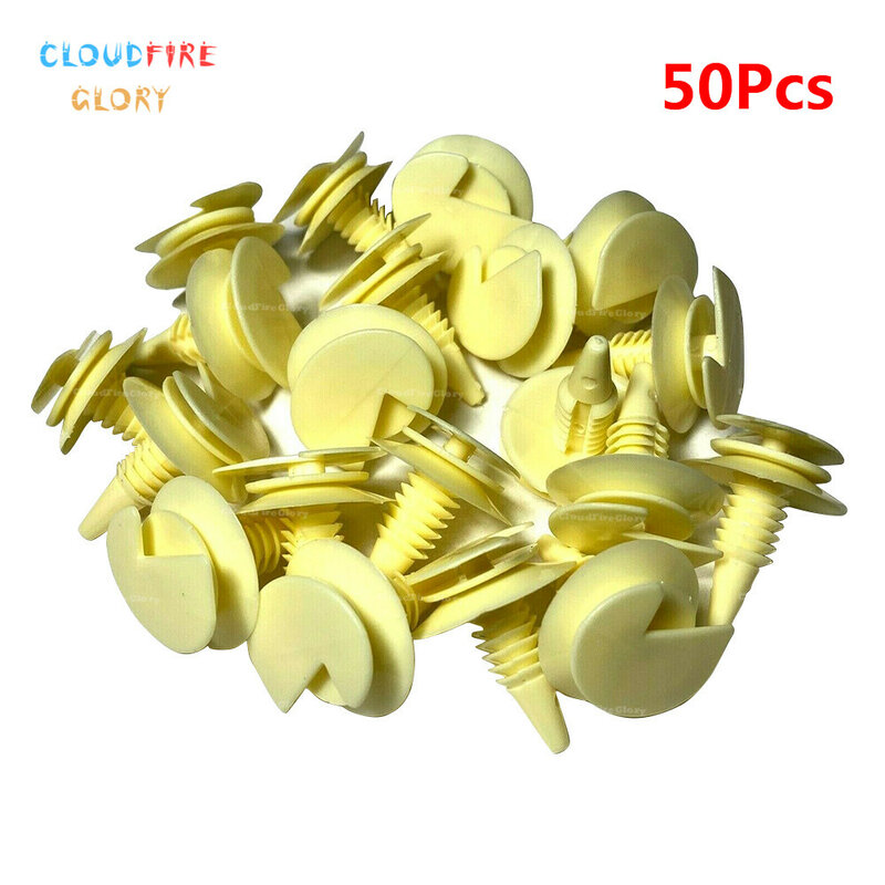 CloudFireGlory 50 Pcs Interior Door Trim Panel Retainer Nylon Clips Fastener Fit For GM 1978-On 3065575