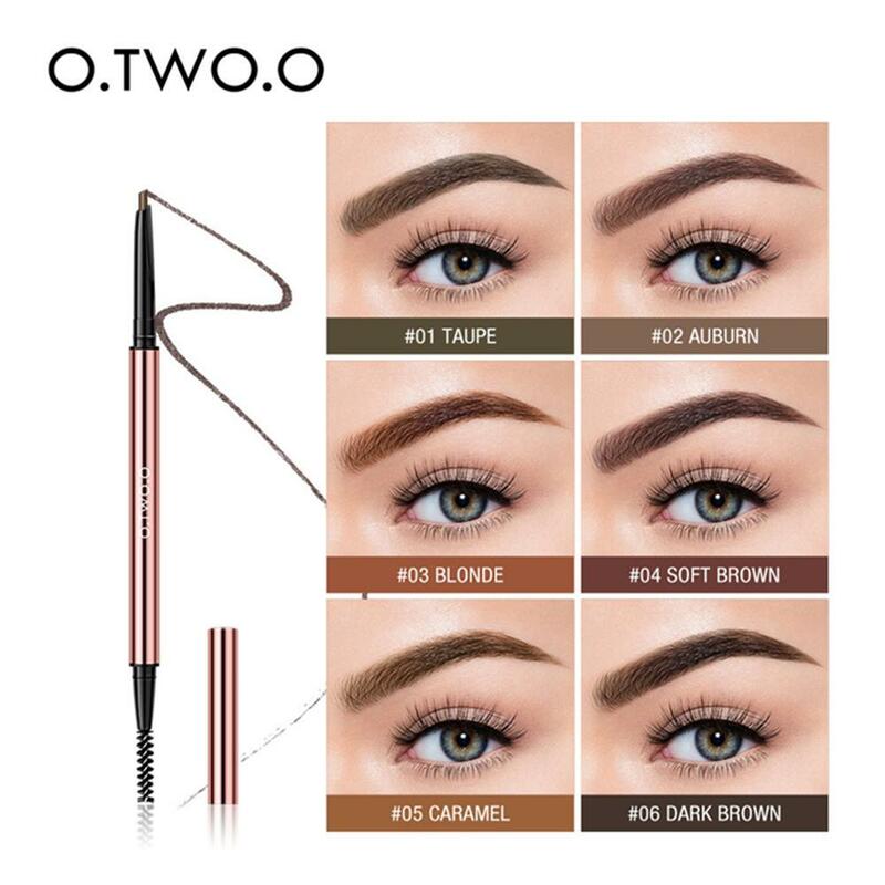O.TW O.O-lápiz de cejas triangular ultrafino, maquillaje impermeable, rubio, marrón, definición de cejas precisa, cosméticos para ojos, 6 colores