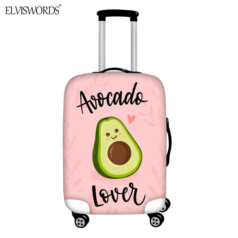 ELVISWORDS Cute Avocado Luggage Cover Elastic Waterproof Zipper Travel Accessories Suitcase Protector Apply to 18-32 Inch
