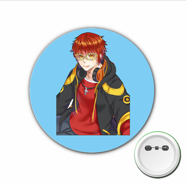 3pcs anime Mystic Messenger Cosplay lencana kartun pin bros untuk pakaian aksesoris ransel tas tombol lencana