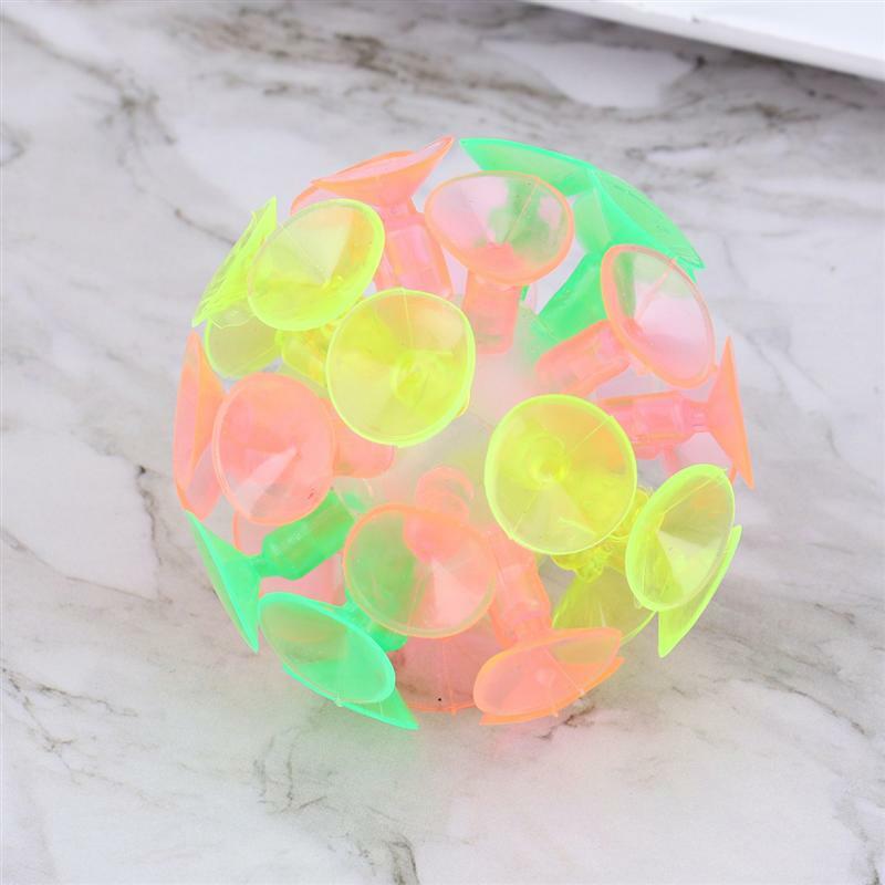 Juego de ventosa multicolor para niños, Bola de Flash luminiscente, juguete de fiesta, 4 Uds.
