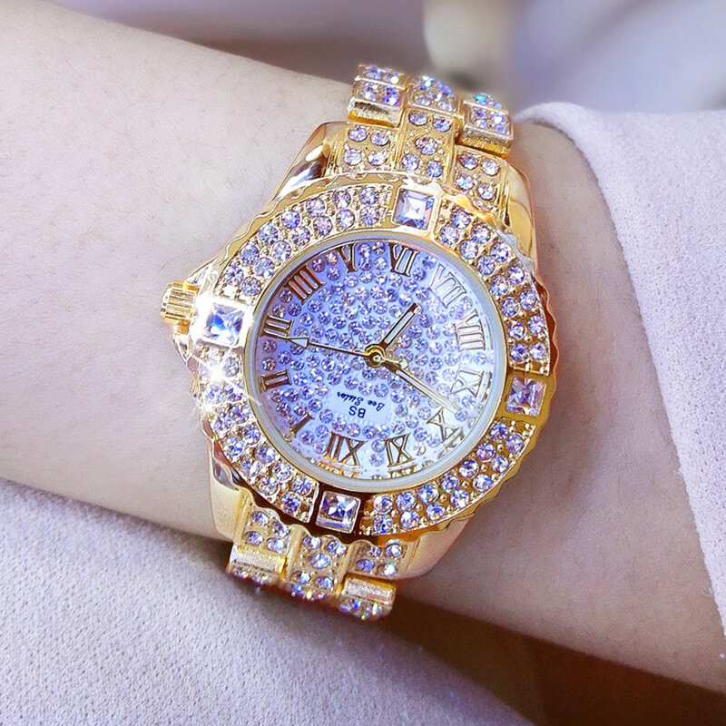 여성용 다이아몬드 실버 시계, 여성 캐주얼 팔찌 시계, 최고 럭셔리 브랜드, 패션