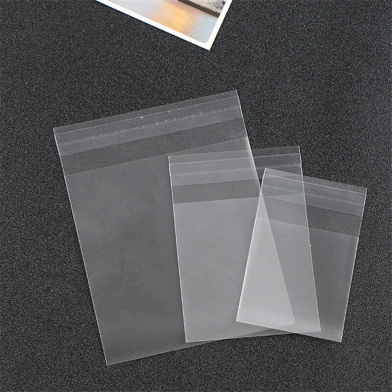 25pcs Matt Opp Bags 10x10cm Translucent Pouches for Jewelry Biscuit Bake Packing Bag 4Sizes Makeup Packking Packages Wholesale