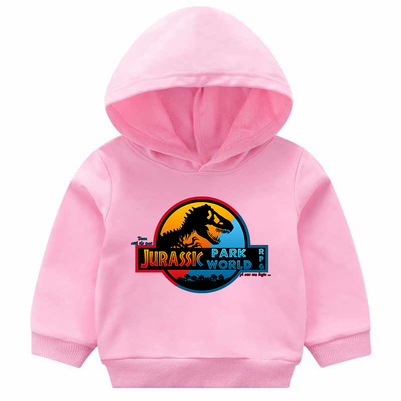 202 hot sale meninas hoodies JURASSIC PARK Print Hoodies Criança Engraçado Harajuku Crianças Camisola Hipster Kawaii Tops Meninos hoodie