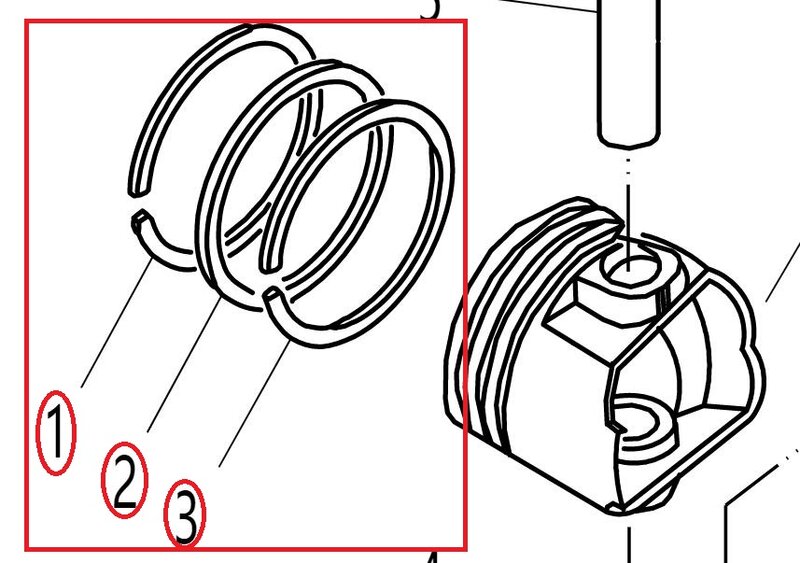 F2.6-04020002 F2.6-04020003 набор поршневых колец и F2.6-04020004 комбинированные кольцевые поршневые кольца масла для подвесного двигателя Parsun Hdx F2.6
