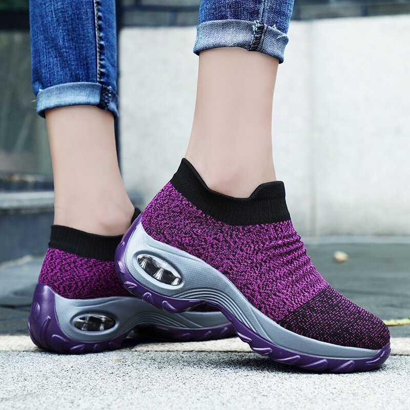 Spring Women Sneakers Shoes Autumn Flat Slip on Platform Tenis for Women Breathable Mesh Sock Sneakers Shoes Zapatos De Mujer