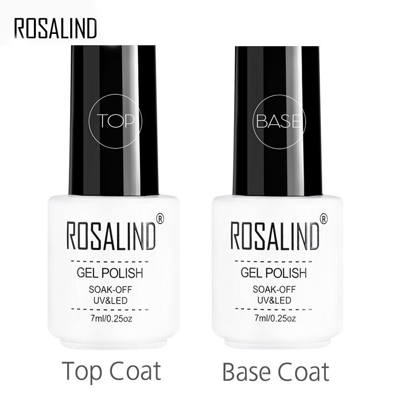 ROSALIND Top Base Coat Gel smalto per unghie sigillante lucido Soak off Long Lasting Nail Art Decoration Manicure vernice mista Primer 7ml