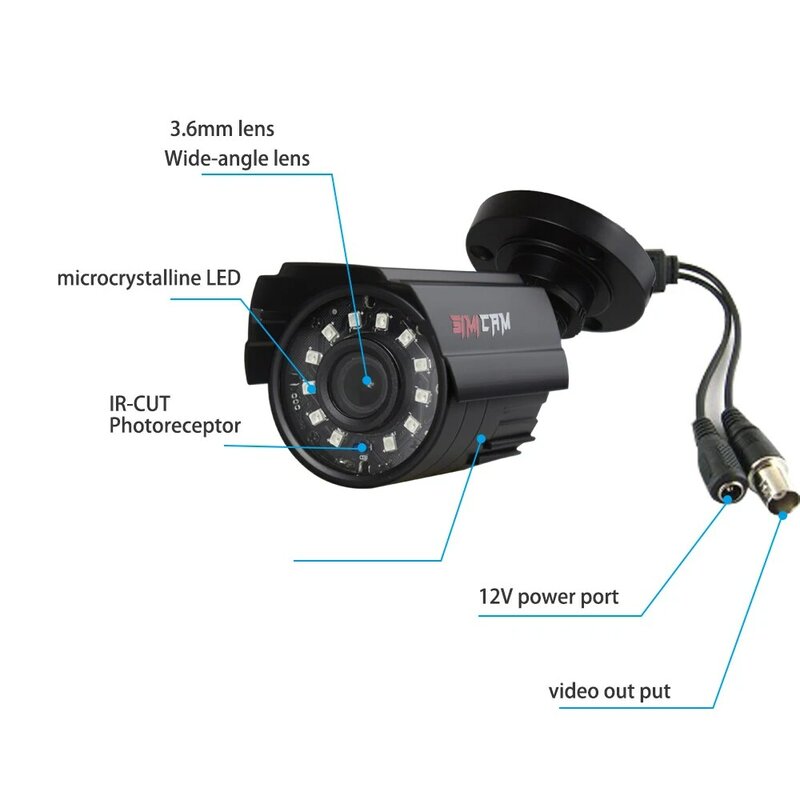 Система видеонаблюдения на 5 МП, 4-канальный AHD DVR комплект из 2/4 шт. комнатных и наружных HD Камер видеонаблюдения 5 Мп HD P2P