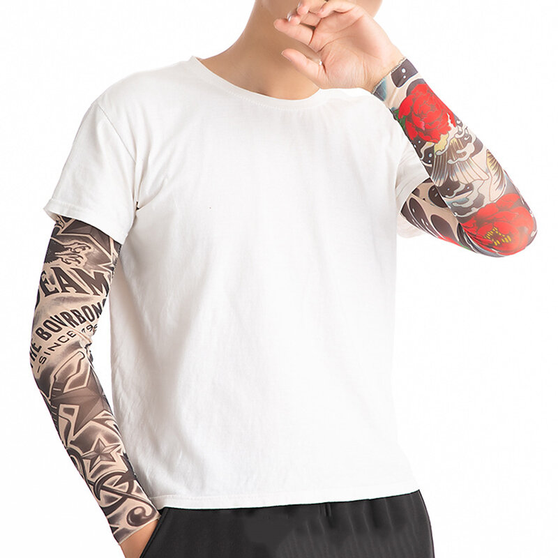 Sportedly-Manchons de bras de tatouage de protection solaire de basket-ball de sport de plein air de refroidissement d'été, couverture de bras de fleur, nouveau, 1pc