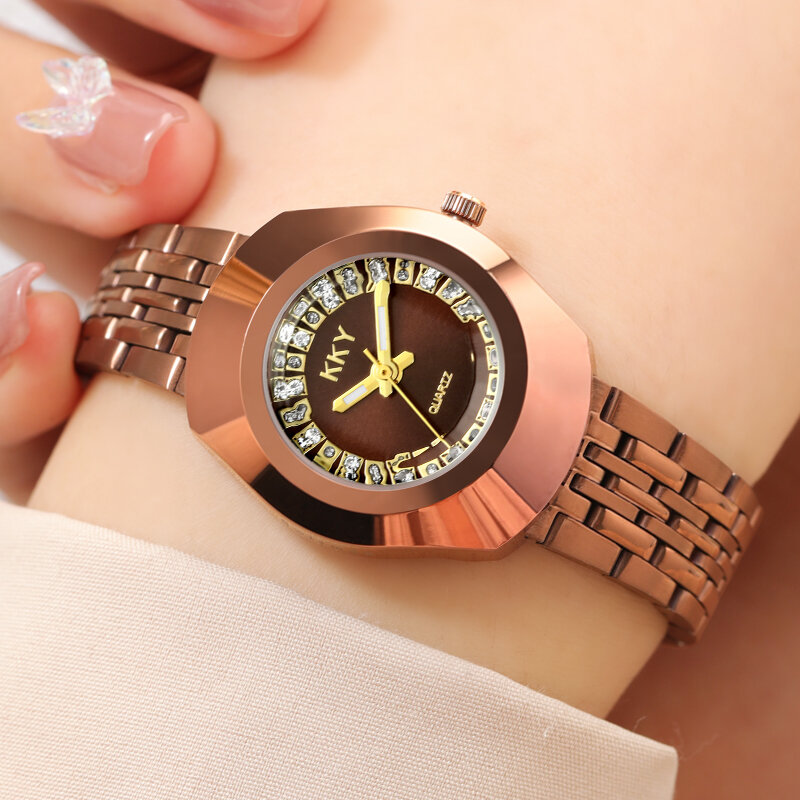 Caffè creativo nuovo orologio amante orologi Top Luxury Brand KKY Gold orologio al quarzo impermeabile coppia orologio Relogios Masculino 2024