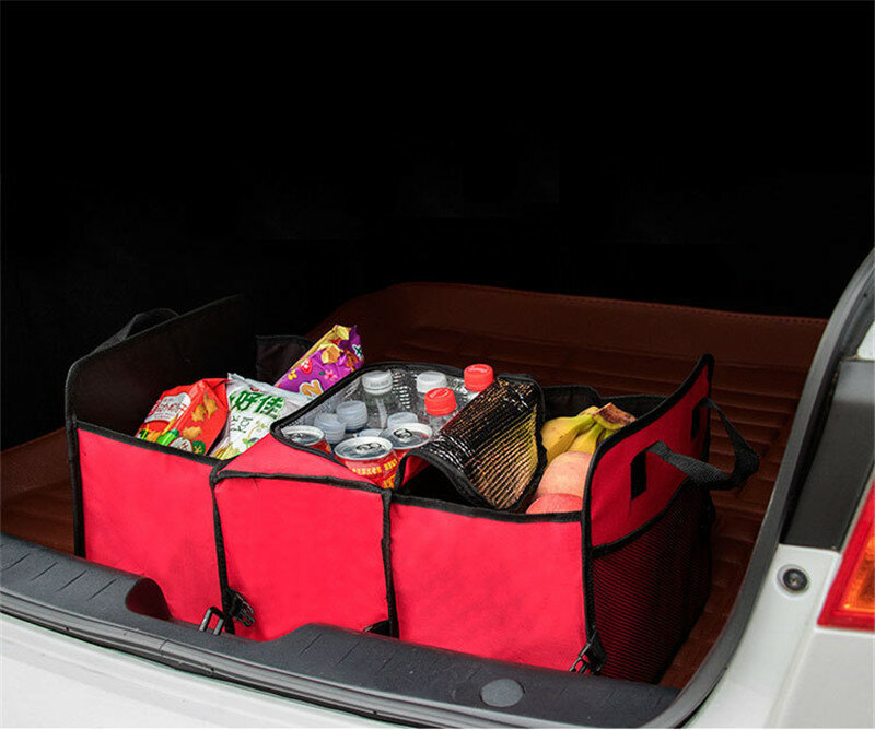 Huihom 3 Fach Faltbare Auto Trunk Organizer Lagerung Box Mit Frische Lebensmittel Obst Getränke Isolierte Kühltasche