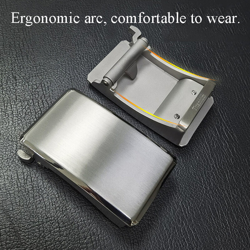 Accessorio per cintura di alta qualità fibbia da uomo in titanio puro, processo spazzolato può essere ricondizionato, adatto per cintura da 35Mm