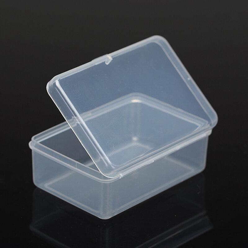 Kotak Organizer perhiasan untuk penyimpanan anting-anting manik-manik, wadah kotak kosong plastik bening untuk aksesori kecil 7.6x5.2x3cm