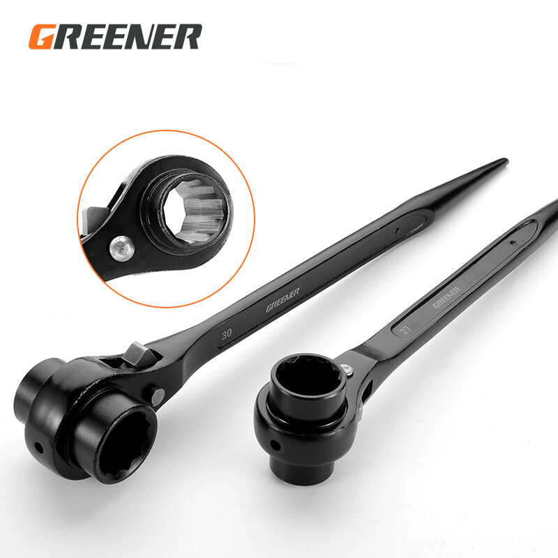 Greener-Llave de trinquete de 10-32mm, adaptador de enchufe ajustable de cola puntiaguda multifuncional, herramientas manuales