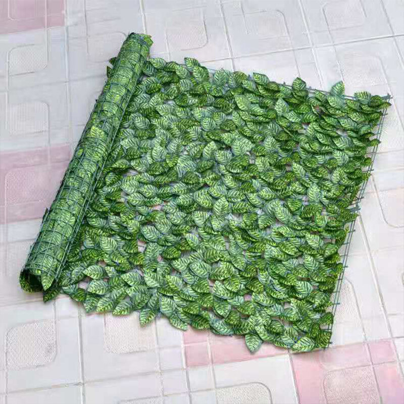 인공 식물 녹색 잎 장식 울타리 잎 발코니 쉼터, 가짜 녹색 잎 정원 안뜰 울타리 장식 잔디 벽
