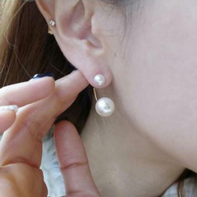 Boucles d'oreilles à Double perle et strass pour fille, 1 paire, offre spéciale, 80%