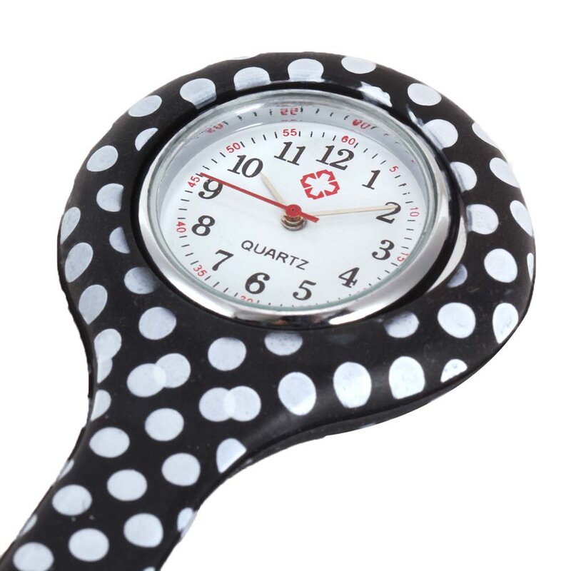Nurse Watches Printed Style Clip-on Fob Brooch Pendant Pocket Hanging Doctor Nurses Medical Quartz Watch EIG88