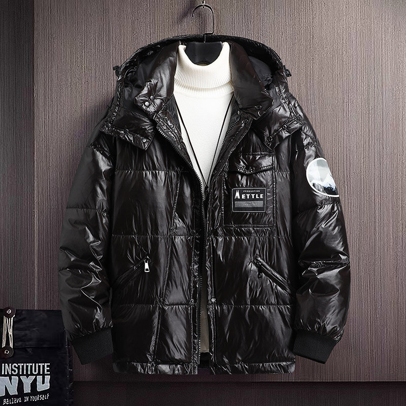 Men's Coat 2021 Winter Korean Edition Trend Thickened Hooded Down Jacket Wear High-Quality Casual Waterproof Jacket Drop Ship
