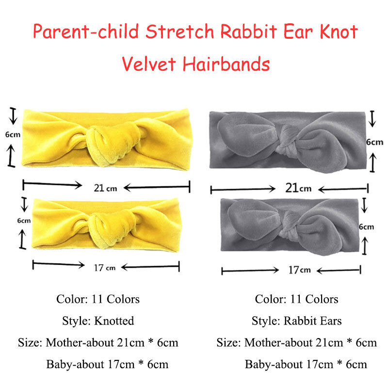 2PCS Mother Baby Daughter Kid Girl Toddler Bowknots Headband Hair Bands Parent-kid Headwear Turbans Faixa Bebe Hair Accessories