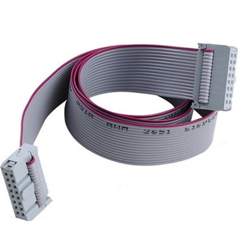 Cabos de dados Flat Ribbon para Display LED, Conexão de cartão, Sinal de cobre puro, 16Pin, 20cm, 40cm, 60cm, 80cm, 100cm Comprimento