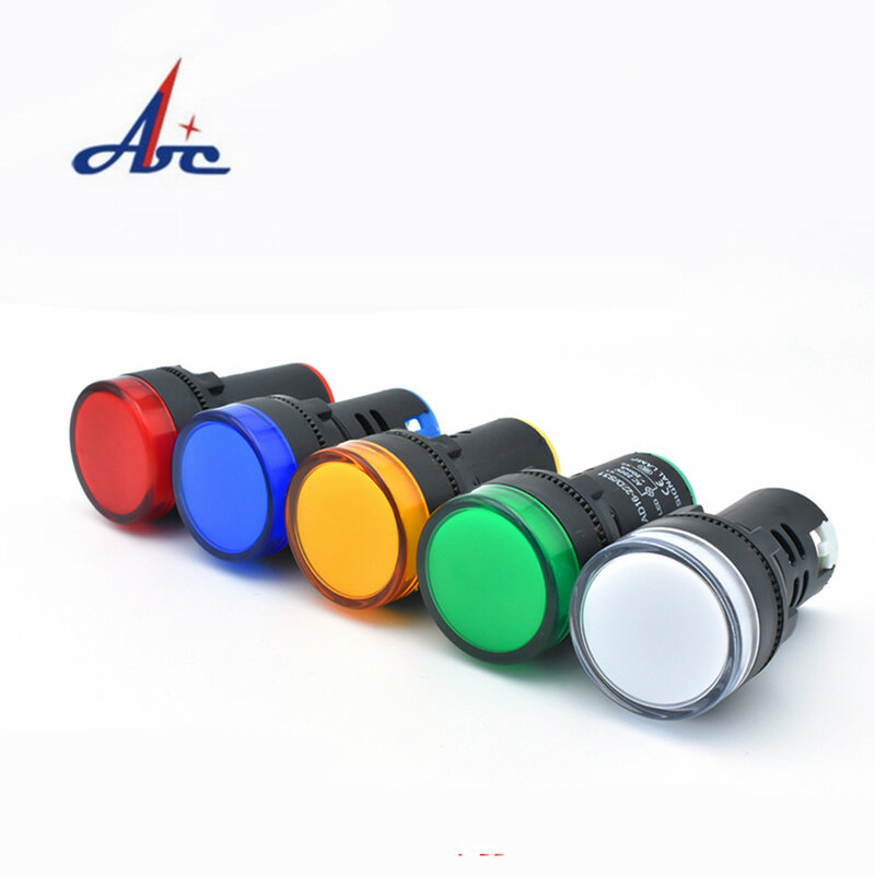 22mm AD16-22D/S LED Power Indicator Light General signal lamp AC/DC 12V 24V 36V 48V 110V 220V 380V Green Red Blue White Yellow