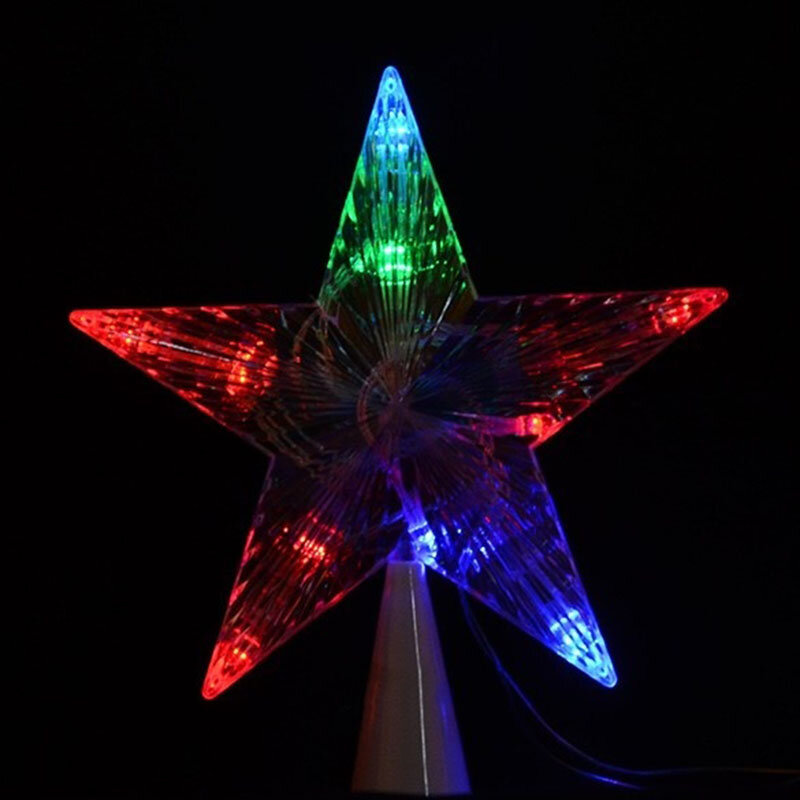 Duża gwiazda na szczyt choinki bożonarodzeniowej światełka gwiazdy lampa wielokolorowy dekoracja 100-240V SAL99