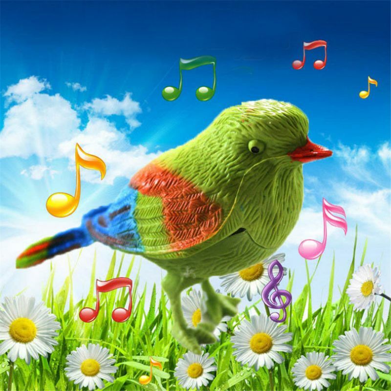 Mainan Elektronik Interaktif Burung Bernyanyi Lucu Simulasi Burung Kontrol Suara Musik Mainan Pendidikan untuk Bayi Anak-anak Hadiah Mainan Lucu